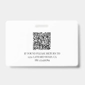 Accountant  Employee ID Photo QR Black White Logo  バッジ (裏面)