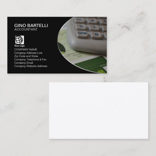 Accountant Finance Calculator 名刺 (正面/裏面)