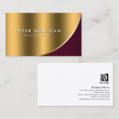 Accountant Finance Servicesのエレガント金ゴールド曲線 名刺 (正面/裏面)