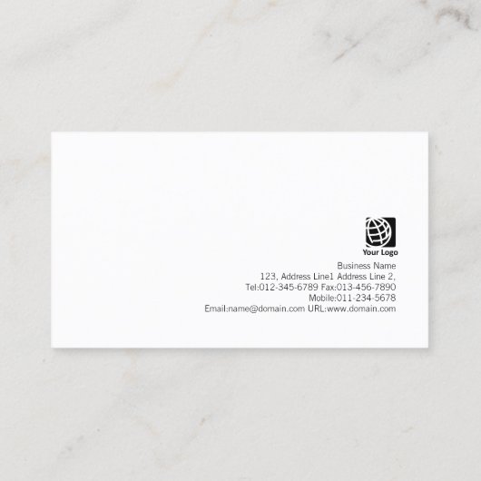 Accountant Finance Servicesブルーウォーター洗剤 名刺 (裏面)