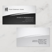 Accountant Finance Services抽象芸術ブラックジグザグ 名刺 (正面/裏面)