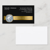 Accountant Finance Services金ゴールドストライプグローブアイコン 名刺 (正面/裏面)