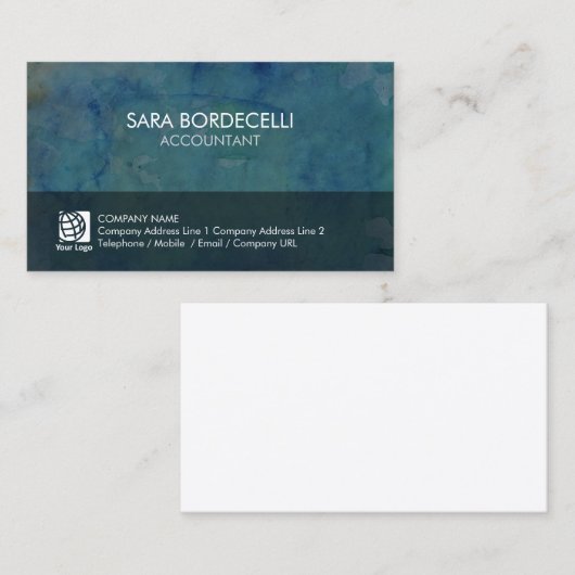 Accountant Finance Watercolor Grunge 名刺 (正面/裏面)