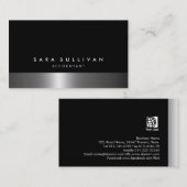 Accountant Financial Management Dark Chrome 名刺 (正面/裏面)
