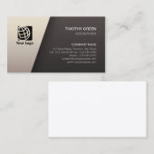 Accountant Financial ServicesシンプルWhite Black 名刺 (正面/裏面)