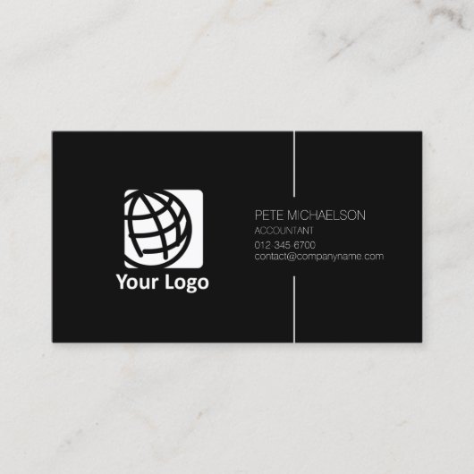 Accountant Financial Servicesブラックエレガント 名刺 (正面)