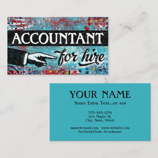 Accountant For Hire名刺 – Blue Red 名刺 (正面/裏面)