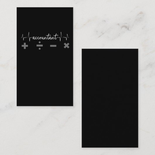 Accountant HeartbeatユーモアCPA簿記 名刺 (正面/裏面)