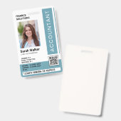 Accountant IDと写真会社員青 バッジ (正面＆裏面)