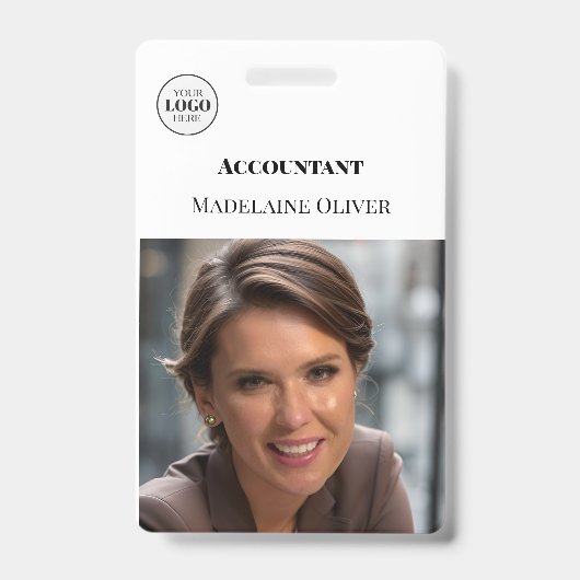 Accountant ID Photo Simple Logo Badge バッジ (正面)