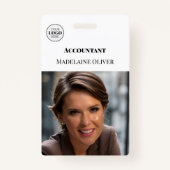 Accountant ID Photo Simple Logo Badge バッジ (正面)