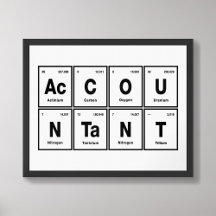 Accountant in Periodic Table Elementsポスター