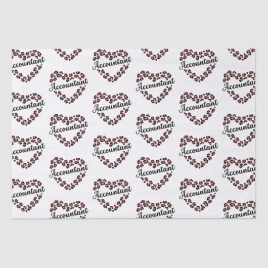 Accountant Leopardハートフレームホワイト 薄葉紙 (正面)
