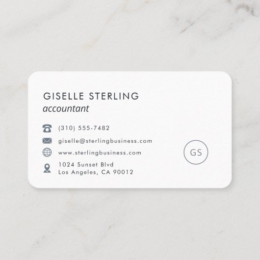 Accountant Navy Blue Professional 名刺 (裏面)