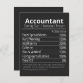 Accountant Nutrition Fact, Nutrition Facts サンキューカード (正面/裏面)