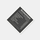 Accountant Nutrition Fact, Nutrition Facts スタンダードカクテルナプキン (角)