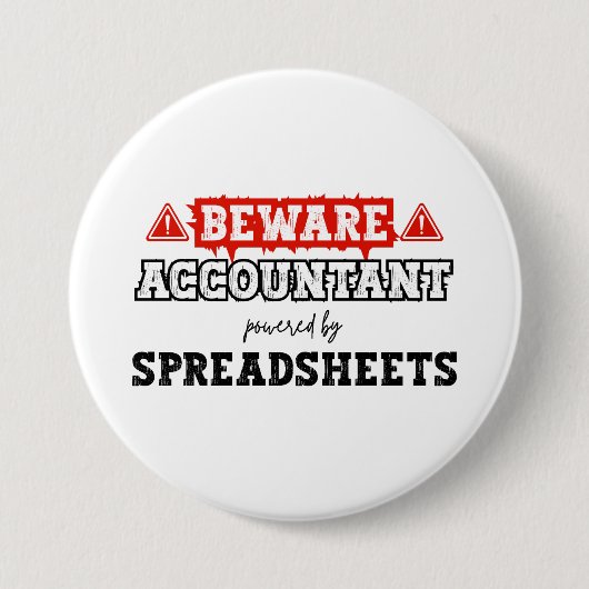 Accountant Powered By Spreadsheet | 会計 缶バッジ (正面)