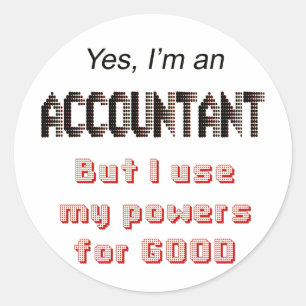 Accountant Powers おもしろい Officeユーモアことわざ ラウンドシール