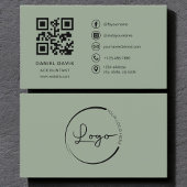 Accountant Sage Green Logo QR Code 名刺