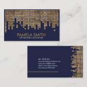 Accountant Services -金ゴールド番号パターン 名刺 (正面/裏面)