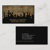 Accountant Services -金ゴールド番号ボタン 名刺 (正面/裏面)