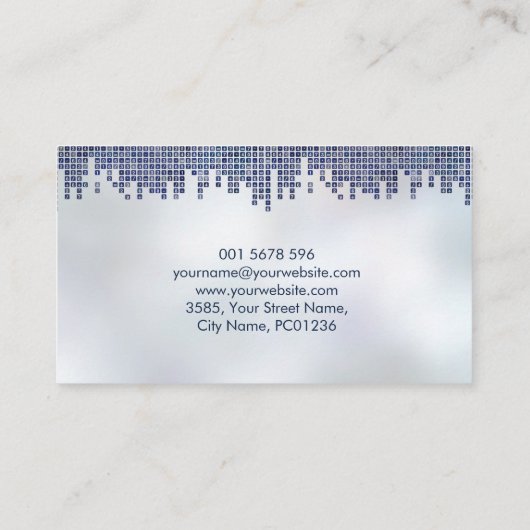 Accountant Services – 青い数字パターン 名刺 (裏面)