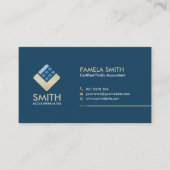 Accountant Services - Indigo Blue and Beige 名刺 (正面)