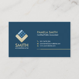 Accountant Services - Indigo Blue and Beige 名刺