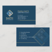 Accountant Services - Indigo Blue and Beige 名刺 (正面/裏面)