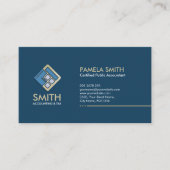 Accountant Services - Indigo Blue and Beige 名刺 (正面)