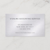 Accountant Silver Metallic Professional 名刺 (裏面)