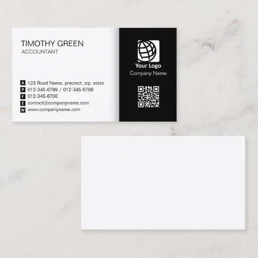 Accountant Simple Two Tone Business Card #06 名刺 (正面/裏面)