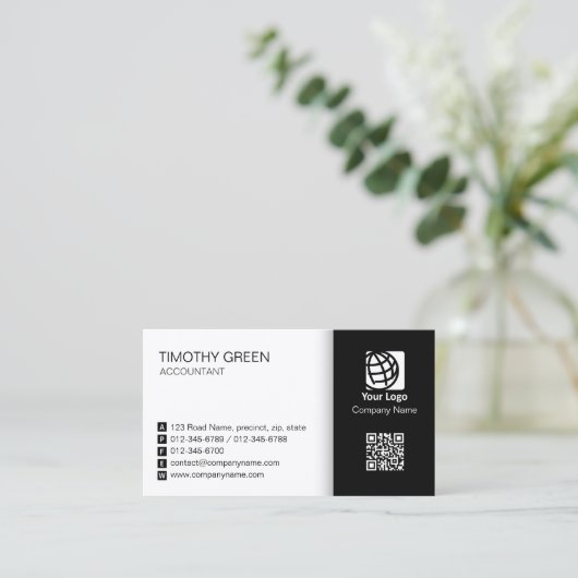 Accountant Simple Two Tone Business Card #06 名刺 (スタンド正面)