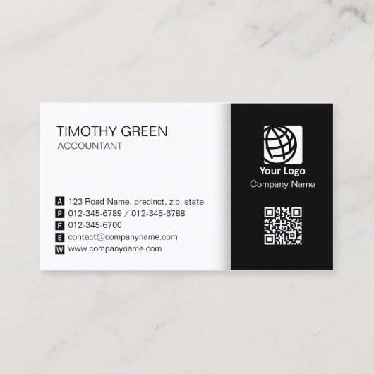 Accountant Simple Two Tone Business Card #06 名刺 (正面)
