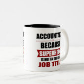 Accountant Superhero Novelty ツートーンマグカップ (正面右)