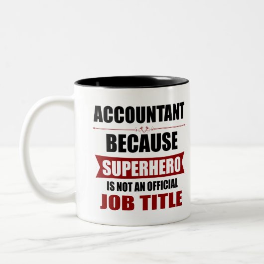 Accountant Superhero Novelty ツートーンマグカップ (左)