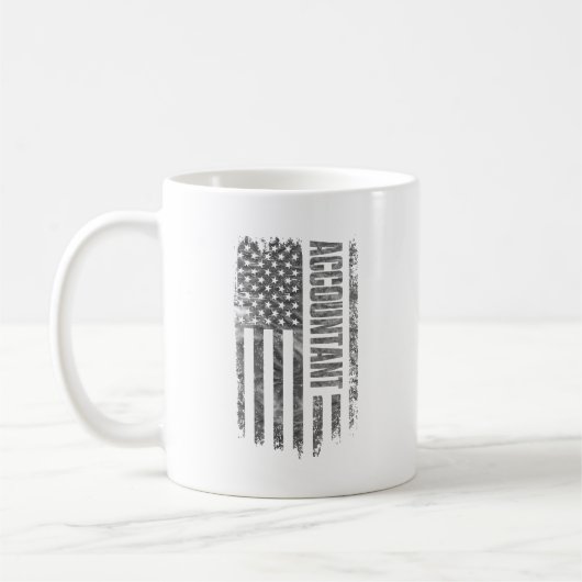 Accountant USA Flag Distressed design コーヒーマグカップ (左)