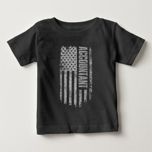 Accountant USA Flag Distressed design ベビーTシャツ (正面)