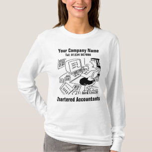 Accountant Working in the Office Cartoon Tシャツ