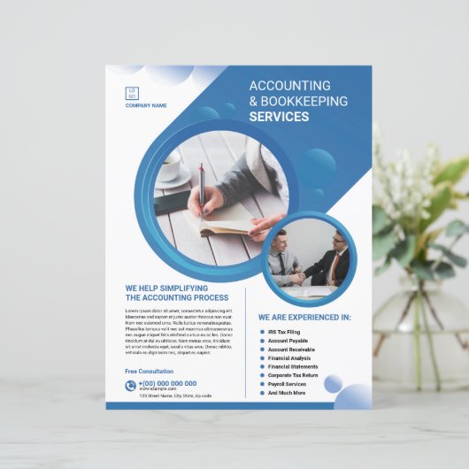 Accounting and Bookkeeping Service Flyer Template (スタンド正面)