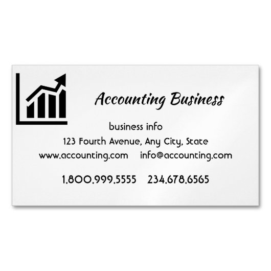 Accounting Bookkeeping  Custom Business  マグネット名刺 (正面)