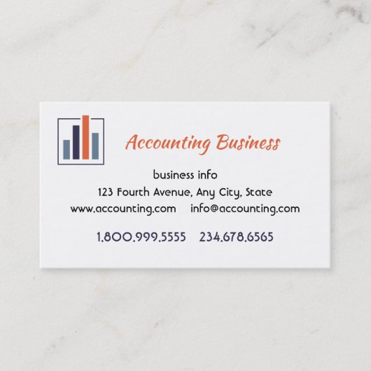 Accounting Bookkeeping  Custom Business  名刺 (正面)