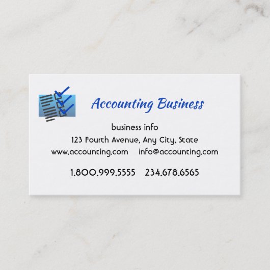 Accounting Bookkeeping  Custom Business  名刺 (正面)