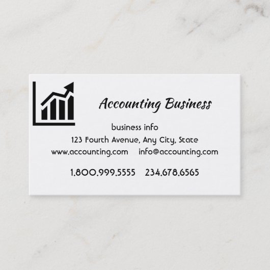 Accounting Bookkeeping  Custom Business  名刺 (正面)