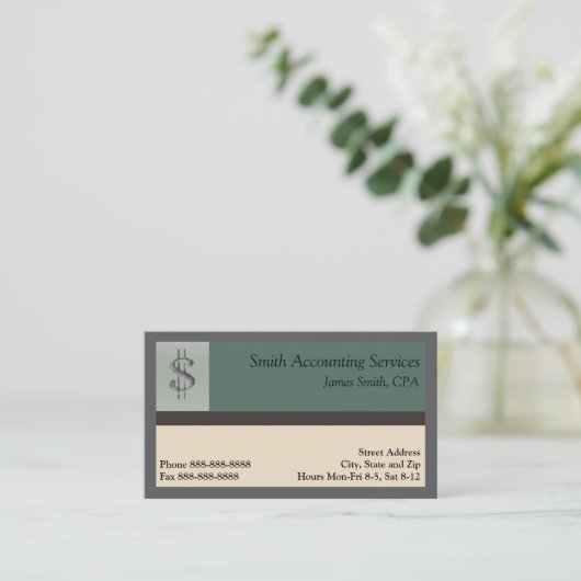 Accounting Services Business Card 名刺 (スタンド正面)