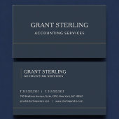 Accounting Services Navy Blue Professional 名刺