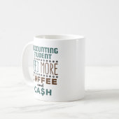 Accounting Student Need More Coffee and Cash コーヒーマグカップ (正面左)