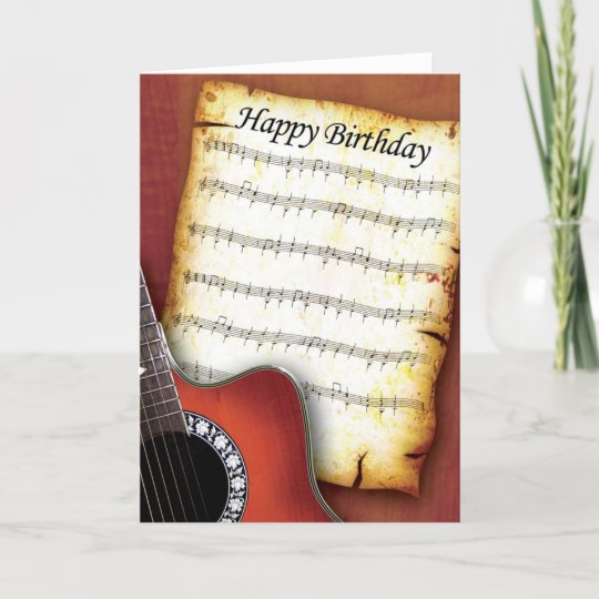 Accousticのギターの誕生日 カード Zazzle Co Jp