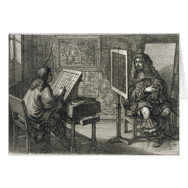 accuratのための格子上のポートレートを絵を描いている芸術家 (正面横)