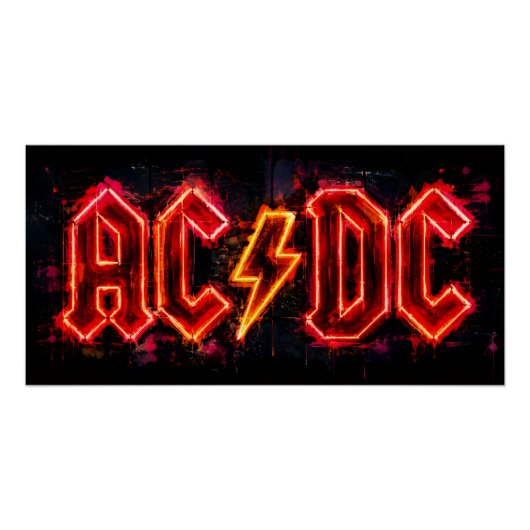 ACDC ロックバンド ロゴ ポスター (正面)